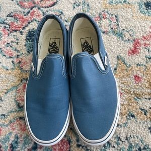 Vans Off the Wall blue canvas slip on sneakers